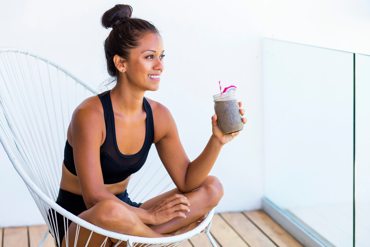 Woman Drinking A Smoothie